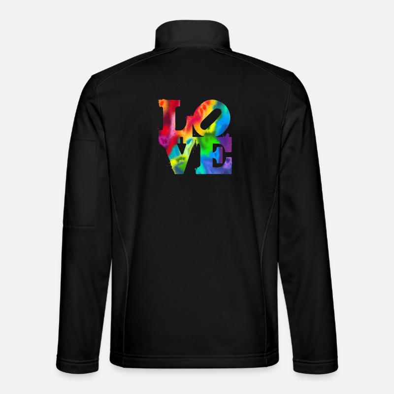 Regenbogen-Graffiti LOVE Burst - Unisex Softshelljacke - Schwarz