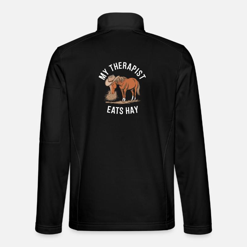 Mein Therapeut isst Heu - Unisex Softshelljacke - Schwarz