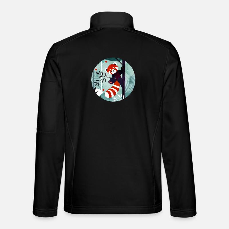 Fröhlicher Roter Panda im Dschungel - Unisex Softshelljacke - Schwarz
