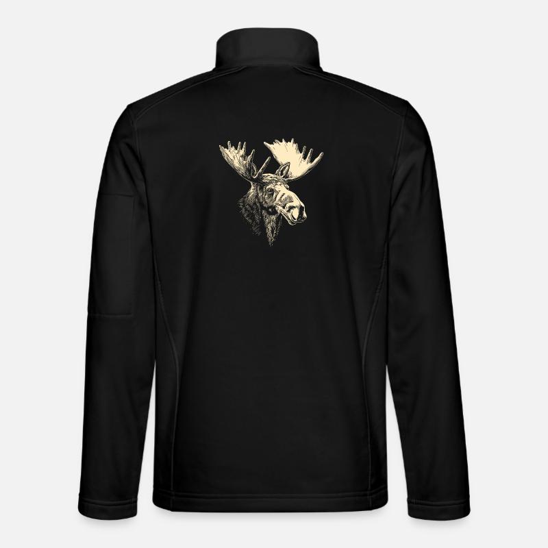 Elch Moose Elchbulle Geweih Hirsch Wilde Elche - Unisex Softshelljacke - Schwarz