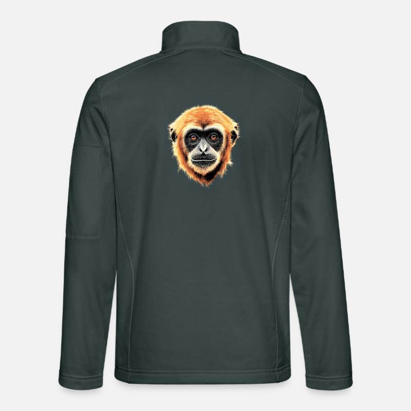 Singe Gibbon Main Blanche Gibbon Singe Mignon Lar Gibbons Veste en tissu softshell Unisexe