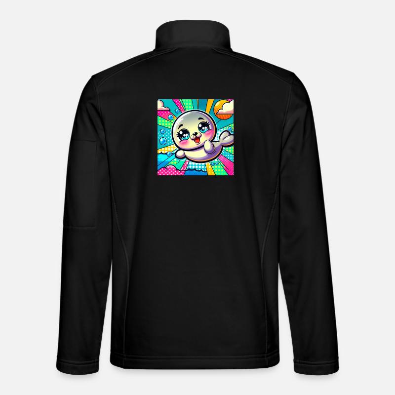 Bunte robbe - Unisex Softshelljacke - Schwarz