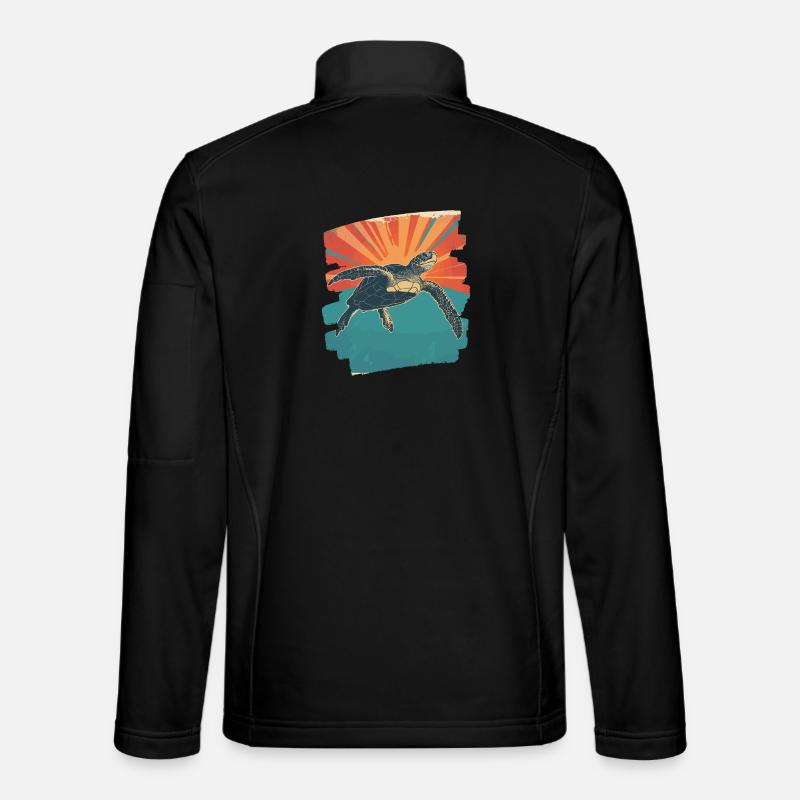 Sea Turtle Retro - Unisex Softshell Jacket - black