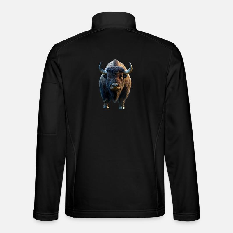 Bison, Bison, Wild Cattle, Buffalo, American Bison Unisex Softshell Jacket