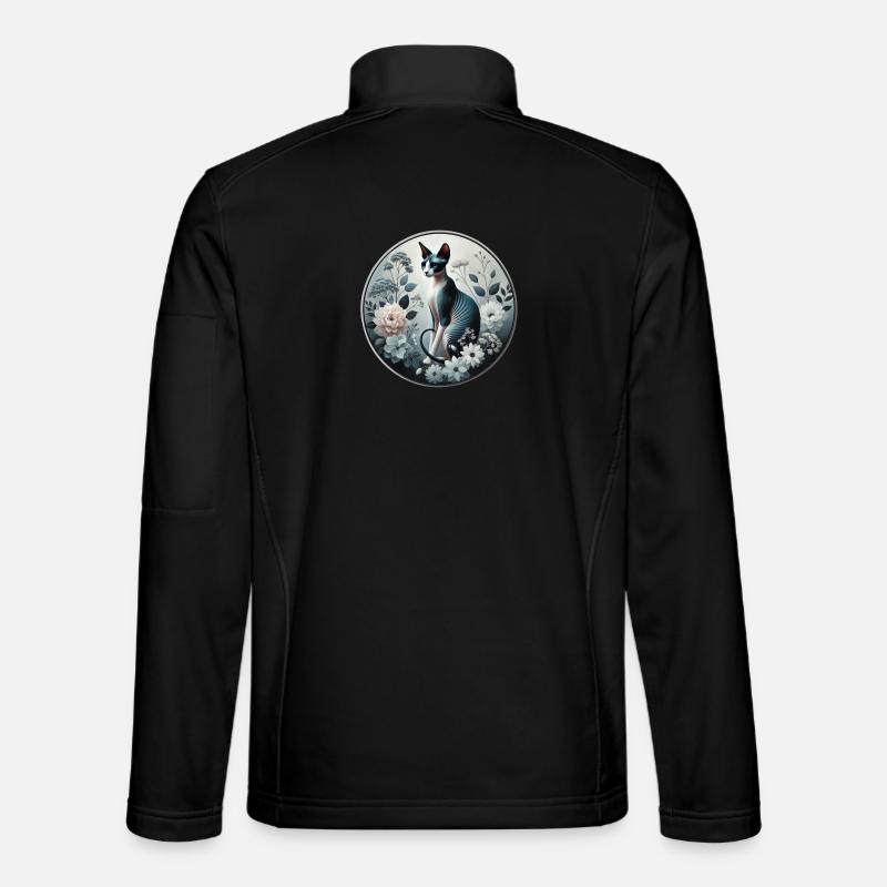 Princess Sphynx Cat Among Flowers - Unisex Softshell Jacket - black