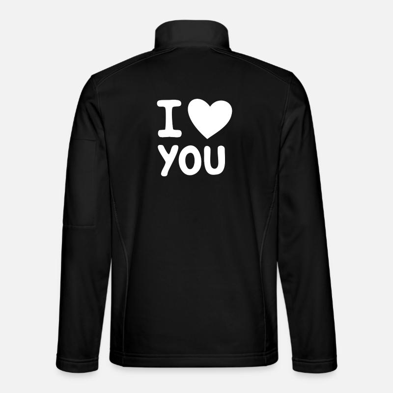 I Love You, White - Unisex Softshell Jacket - black