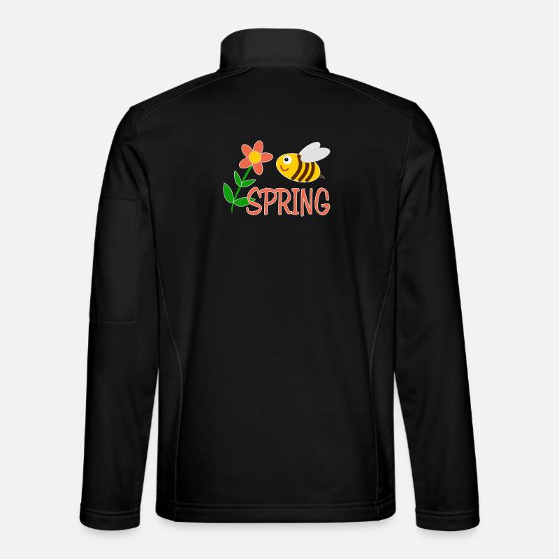 Spring motif with bee - Unisex Softshell Jacket - black