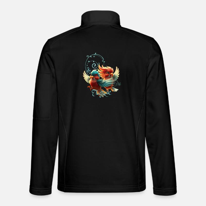 Liebesmelodie von zarten Vögeln. - Unisex Softshelljacke - Schwarz