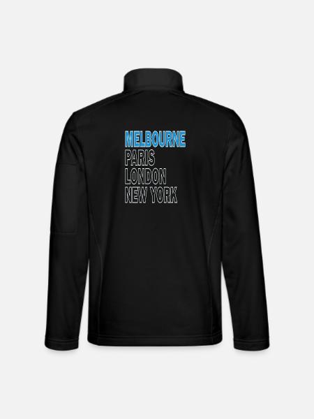 Tournoi de tennis Melbourne Paris Londres New York - Veste en tissu softshell Unisexe - noir - Dos