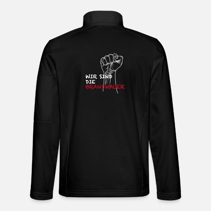 Wir sind die Brandmauer - Unisex Softshelljacke - Schwarz
