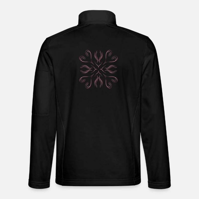Pinke Herzen als Muster - Unisex Softshelljacke - Schwarz