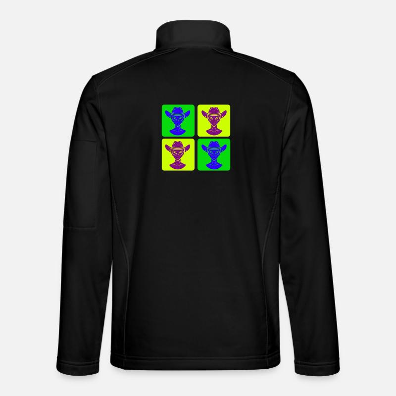 Alien Cowboy Pop-Art Design - Unisex Softshelljacke - Schwarz