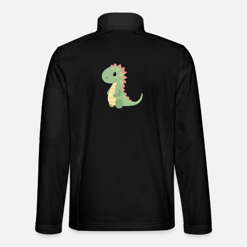 Buntes Dino Kindermotiv - Unisex Softshelljacke - Schwarz