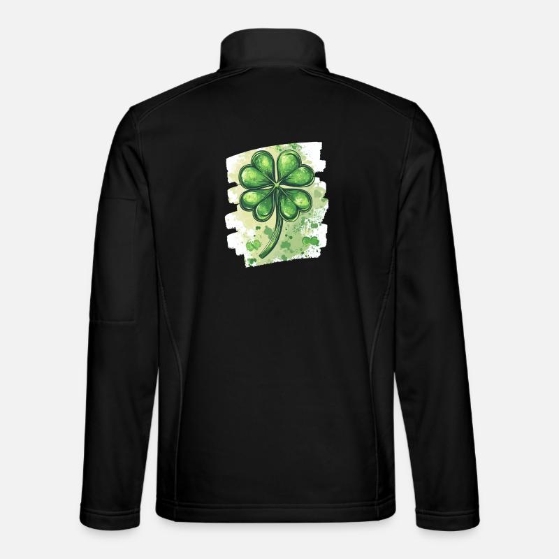 St. Patrick's Day Shamrock - Unisex Softshell Jacket - black