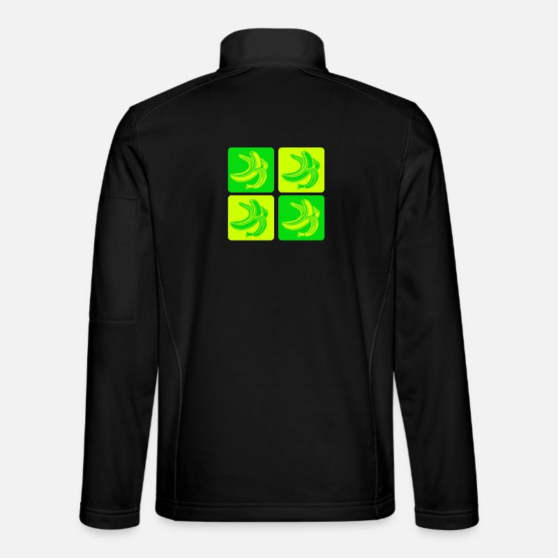 Abstract Bananas Pop Art Design - Unisex Softshell Jacket - black