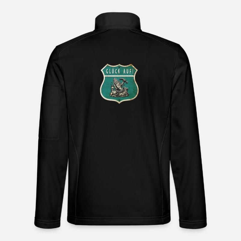 Bergbau – Glaube & Arbeit - Unisex Softshelljacke - Schwarz