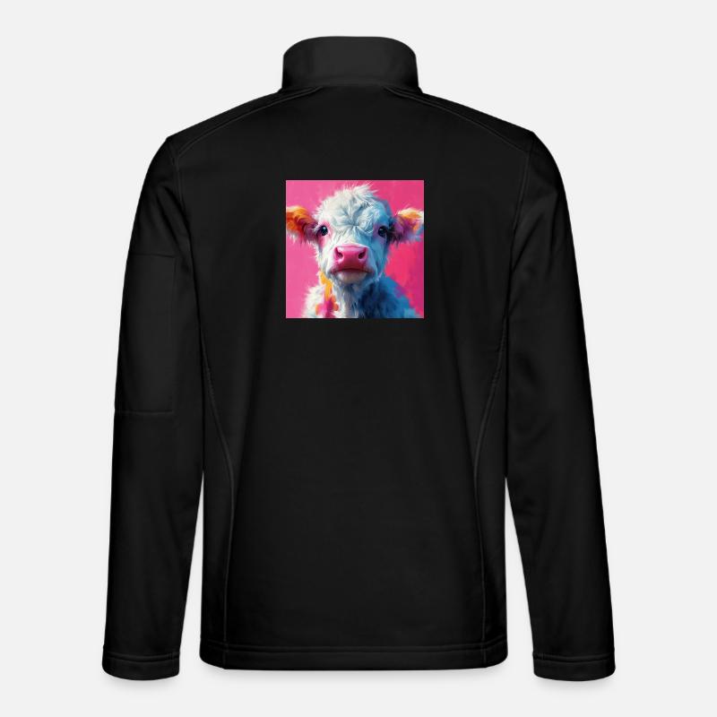 Pink Cow - Unisex Softshell Jacket - black