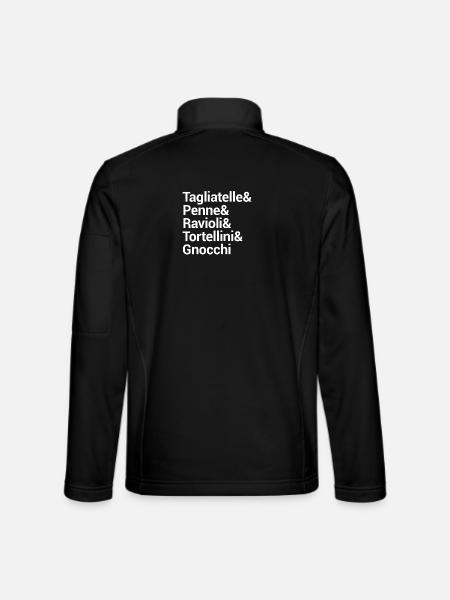 Pasta Culinary Typography Design - Unisex Softshell Jacket - black - Back