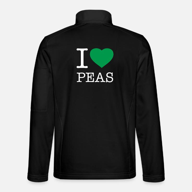 I LOVE PEAS Erbsen - Unisex Softshell Jacket - black