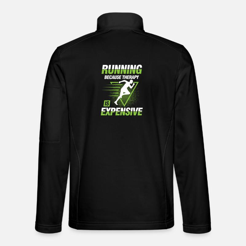 Running because therapy is expensive - Unisex Softshelljacke - Schwarz