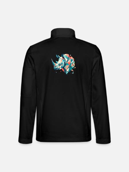 Abstract Rhinoceros – Geometric Strength - Unisex Softshell Jacket - black