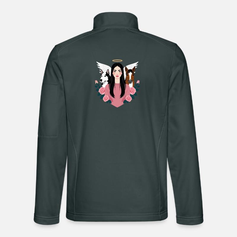 Frauchen, Hund und Pferd Unisex Softshelljacke