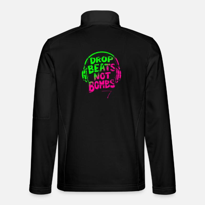 Drop Beats Not Bombs green pink - Unisex Softshelljacke - Schwarz