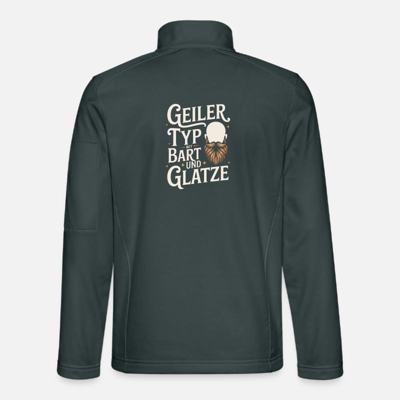 Geiler Typ Mit Bart & Glatze Glatzkopf Bartträger Unisex Softshelljacke