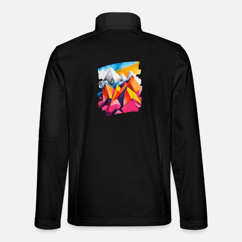 Berge - Unisex Softshelljacke - Schwarz