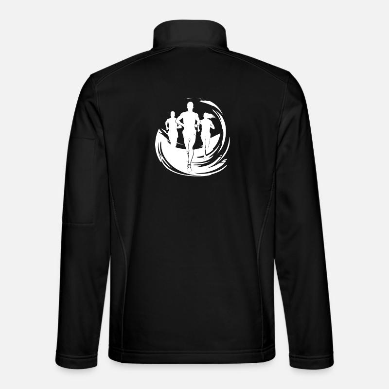 Läufer Zeichnung - Unisex Softshelljacke - Schwarz