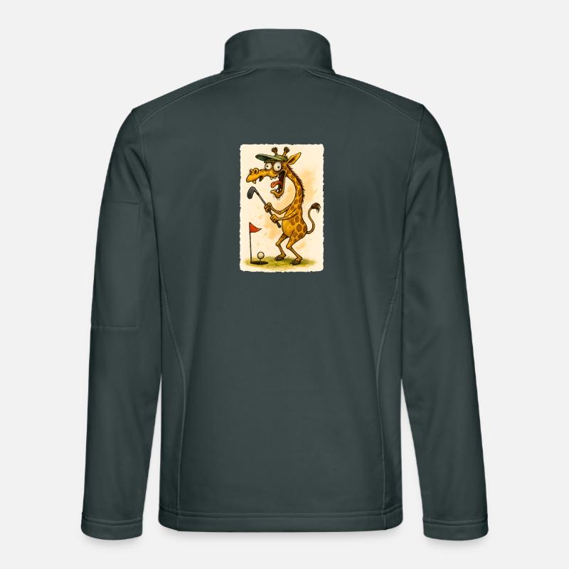 Girafe de golf dans Cartoon Madness - Drôle d’animal Veste en tissu softshell Unisexe