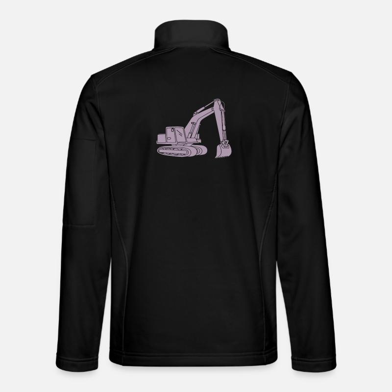 Bagger Silhouette Baugeräteführer Tiefbau - Unisex Softshelljacke - Schwarz