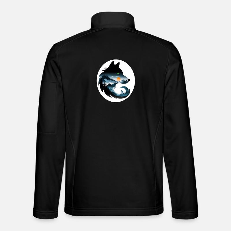 Wolf Landschaft - Unisex Softshelljacke - Schwarz