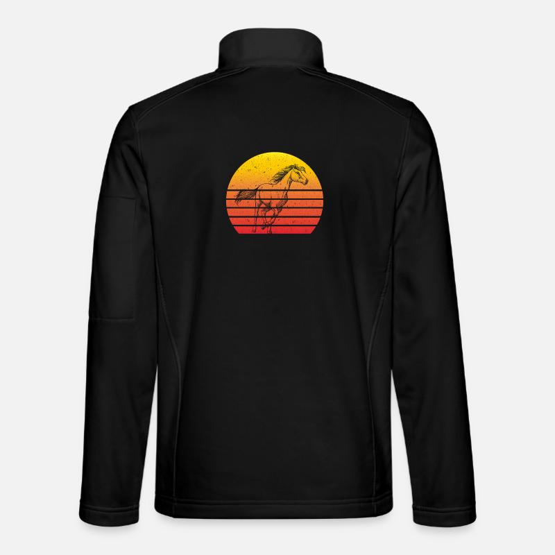 Pferd Motiv Retro Sunset Unisex Softshelljacke