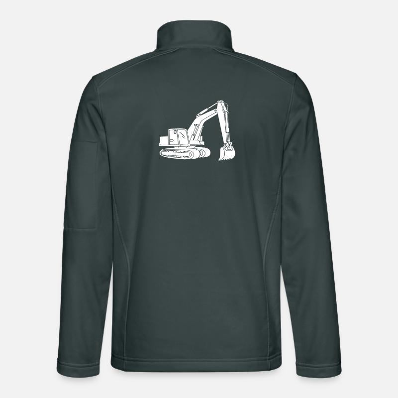 Excavator Silhouette Construction Equipment Operator Civil Engineering Unisex Softshell Jacket