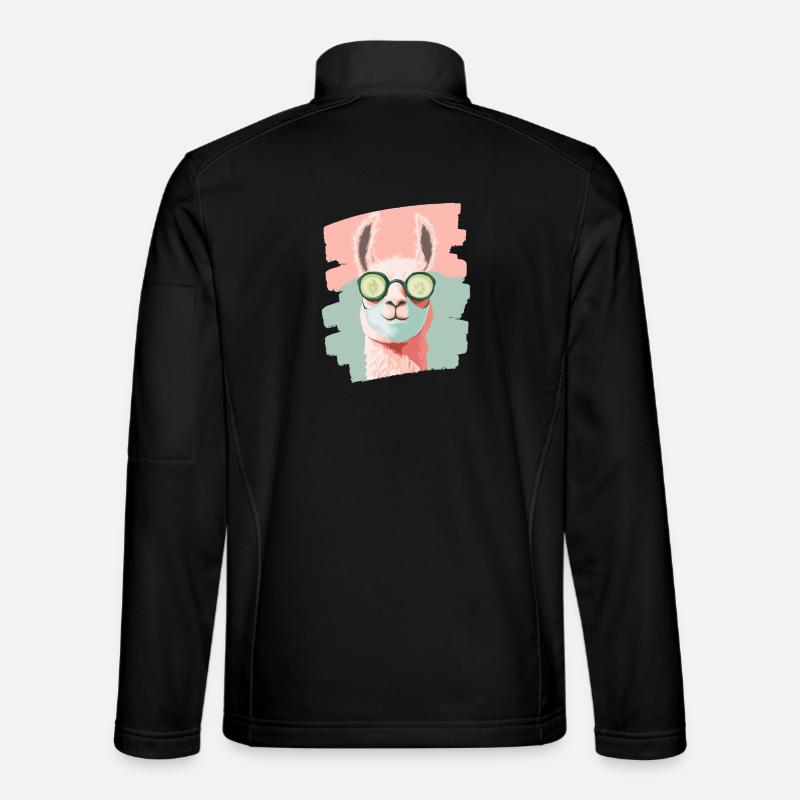 Llama Alpaca Beauty Selfcare Mask - Unisex Softshell Jacket - black