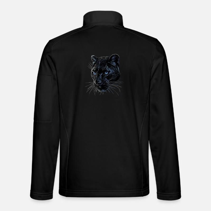 Panther Leopard Big Cat Cute Big Cat Panter - Unisex Softshell Jacket - black