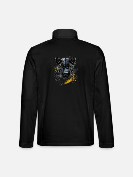 Panther Leopard Raubkatze Süße Großkatze Panter - Unisex Softshelljacke - Schwarz - Hinten