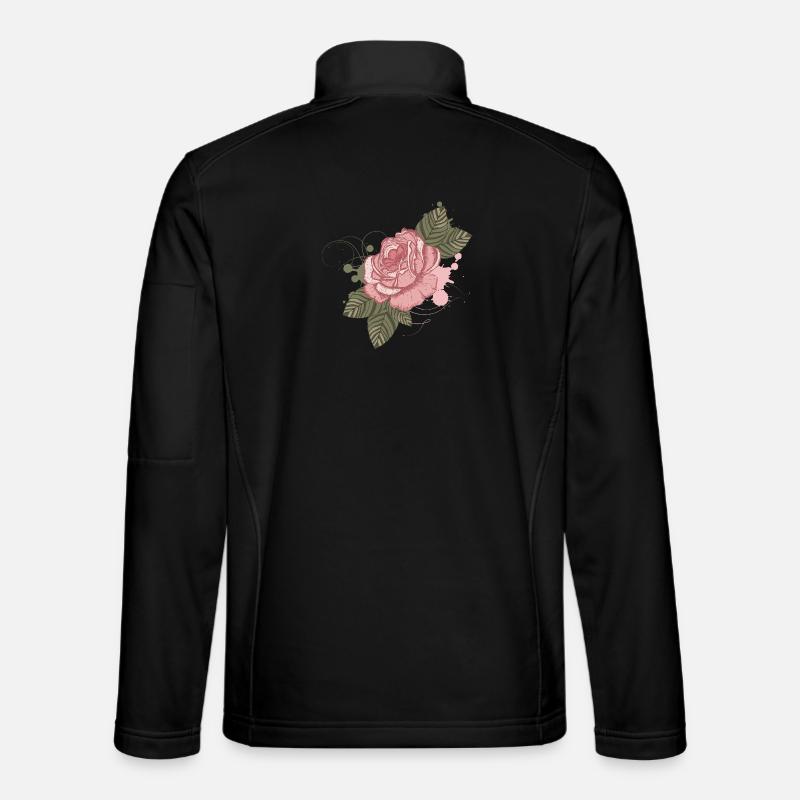 Rose vintage nostalgique avec des éléments de graffiti Veste en tissu softshell Unisexe
