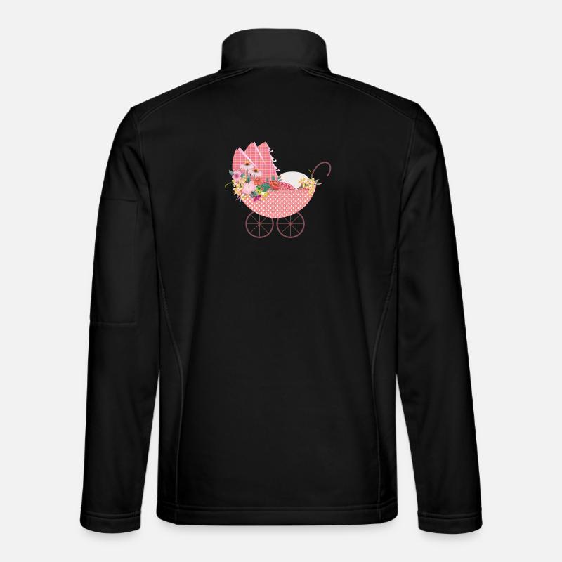 Poussette à fleurs ludique – Motif romantique Veste en tissu softshell Unisexe