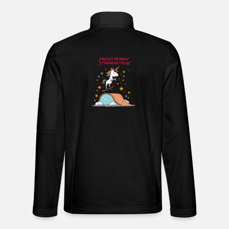 Skateboard-Einhorn - Unisex Softshelljacke - Schwarz