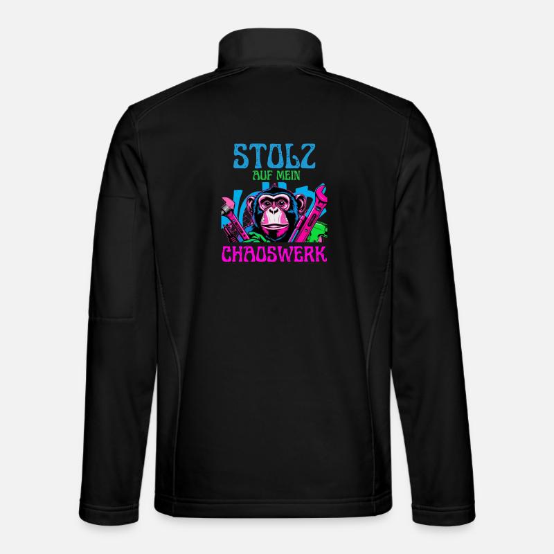 Fière de mon chaos – DIY Monkey - Veste en tissu softshell Unisexe - noir