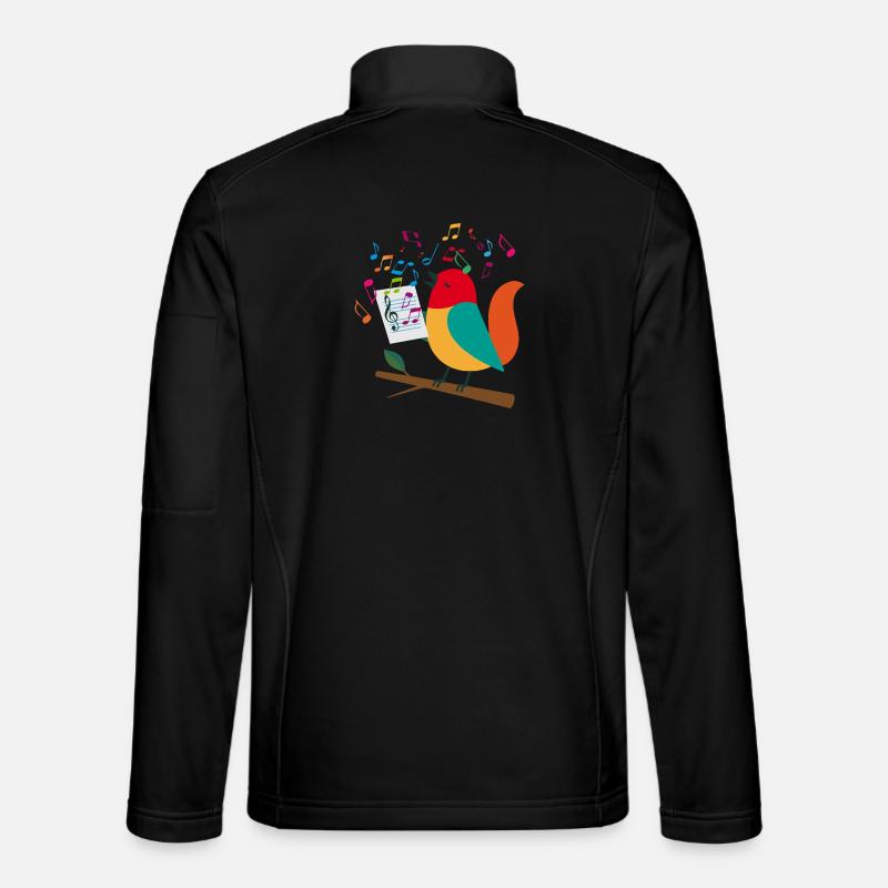Singing Bird with Colorful Notes – Musical Motif Unisex Softshell Jacket