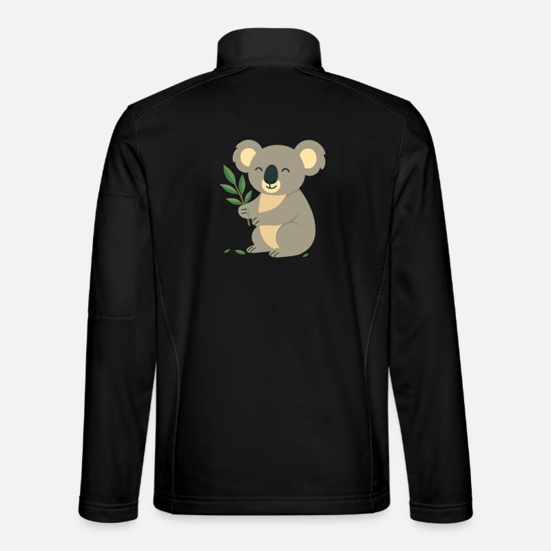 Lächelnder Koala mit Eukalyptus Unisex Softshelljacke