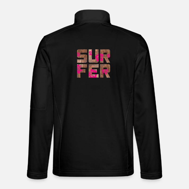 Surfeur Hawaï Camping Plage Planche de surf Camp d’été Veste en tissu softshell Unisexe