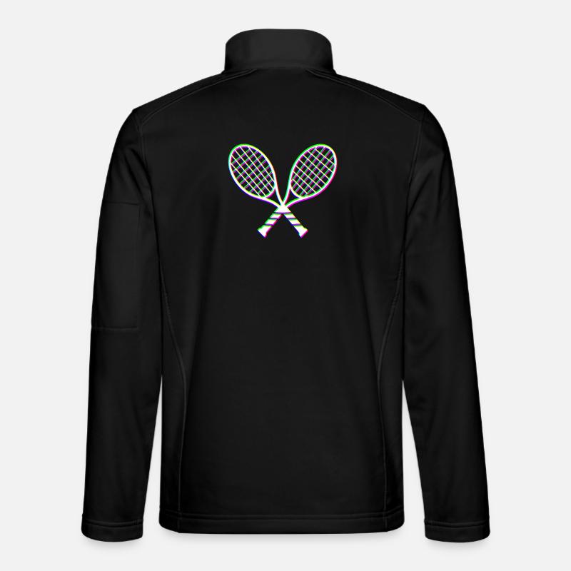 Tennis Glitch effect racket - Unisex Softshell Jacket - black