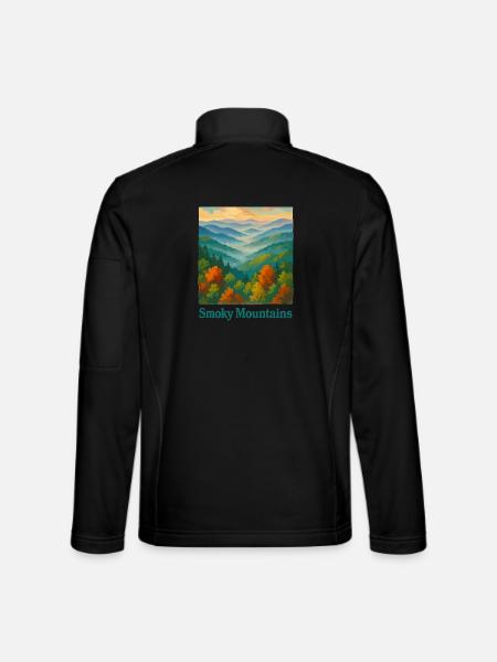 Smoky Mountains Art - Unisex Softshell Jacket - black
