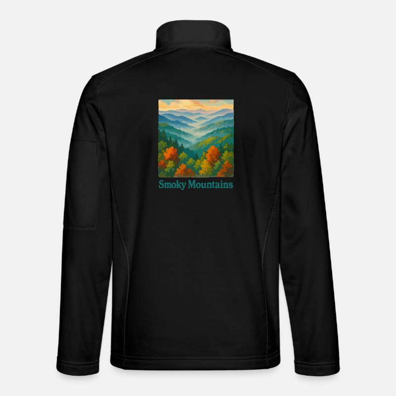 Smoky Mountains Art - Unisex Softshelljacke - Schwarz