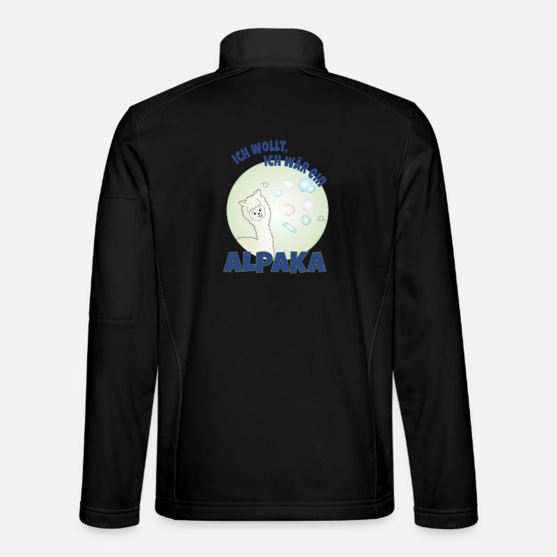 Ich wollt, ich wär ein Alpaka - Unisex Softshelljacke - Schwarz