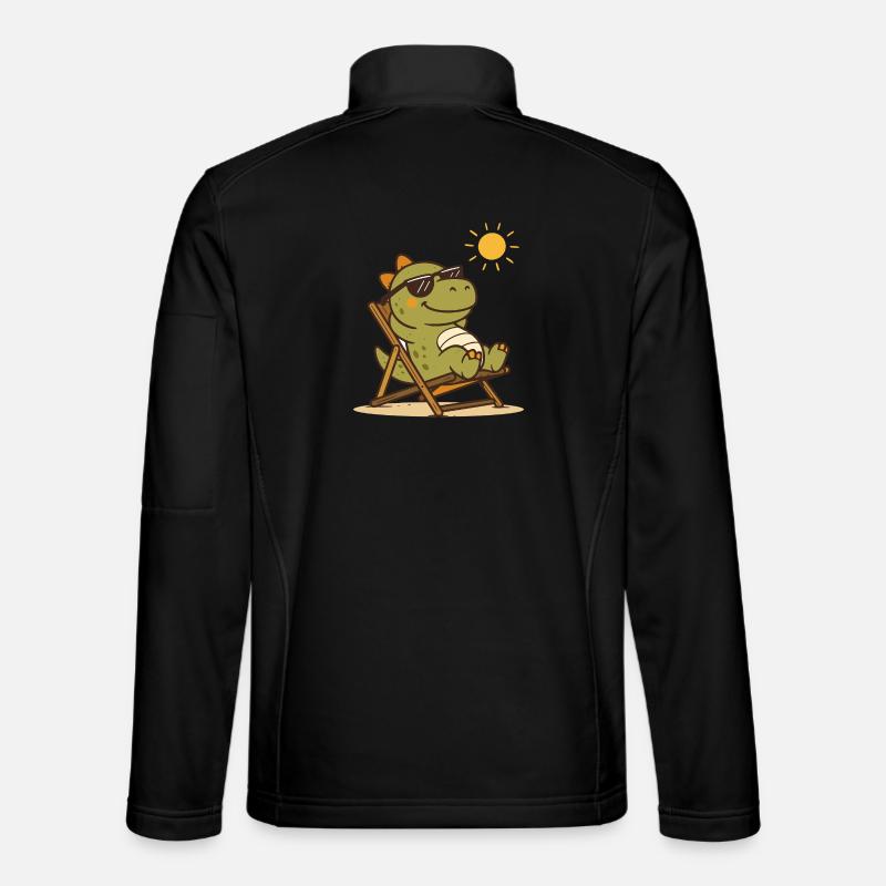 Chilling dinosaur with sunglasses - Unisex Softshell Jacket - black